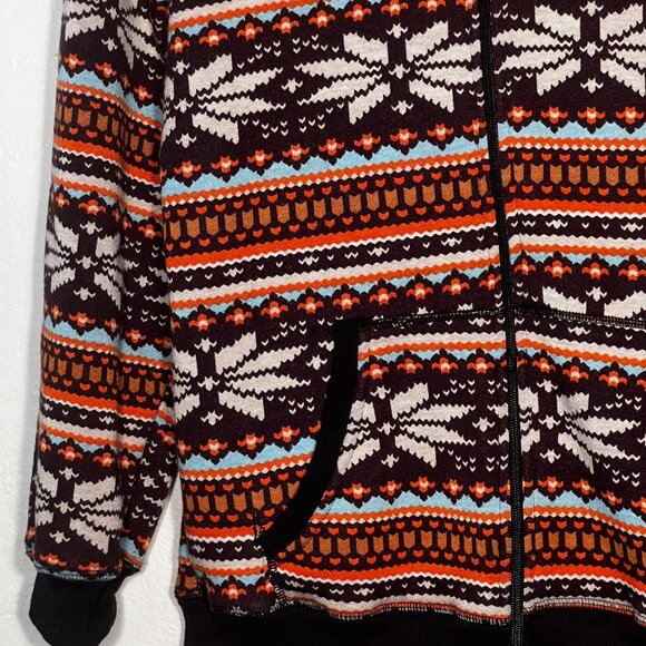 Soho Girls Hooded Full-Zip Fleece Jacket Small Colorful Snowflake Pattern Warm - Picture 6 of 13